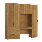 Guarda Roupa Modular 5 Portas com Mesa Altezza Clean Belmax Freijó