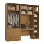 Guarda Roupa Modular 5 Portas com Mesa Altezza Clean Belmax Freijó