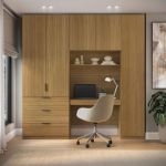 Guarda Roupa Modular 5 Portas com Mesa Altezza Clean Belmax Freijó