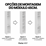 Guarda Roupa Modular 5 Portas com Mesa Altezza Clean Belmax Freijó/Off White