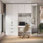 Guarda Roupa Modular 5 Portas com Mesa e Espelho Altezza Clean Belmax Branco