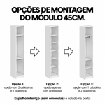 Guarda Roupa Modular 5 Portas com Mesa e Espelho Altezza Clean Belmax Branco