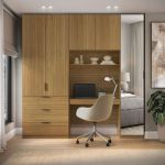 Guarda Roupa Modular 5 Portas com Mesa e Espelho Altezza Clean Belmax Freijó