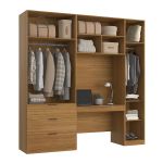 Guarda Roupa Modular 5 Portas com Mesa e Espelho Altezza Clean Belmax Freijó/Titânio