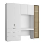 Guarda Roupa Modular 5 Portas Reflecta com Mesa Altezza Clean Belmax Branco