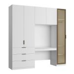 Guarda Roupa Modular 5 Portas Reflecta com Mesa Altezza Clean Belmax Branco