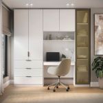 Guarda Roupa Modular 5 Portas Reflecta com Mesa Altezza Clean Belmax Branco
