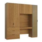 Guarda Roupa Modular 5 Portas Reflecta com Mesa Altezza Clean Belmax Freijó