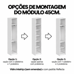Guarda Roupa Modular 5 Portas Reflecta com Mesa Altezza Clean Belmax Freijó/Off White