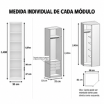 Closet sem Portas Modulado 3 Peças MDF Altezza Belmax Branco