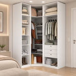 Closet sem Portas Modulado 3 Peças MDF Altezza Belmax Branco