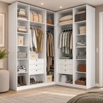 Closet sem Portas Modulado 5 Peças MDF Altezza Belmax Branco