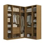 Closet sem Portas Modulado 5 Peças MDF Altezza Belmax Freijó