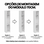 Guarda Roupa Modular 2 Portas Reflecta com Prateleiras/Cabideiros 70cm Altezza Belmax Branco