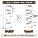 Sapateira Modular 2 Portas Reflecta 70cm Altezza Belmax Freijó