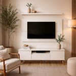 Rack para TV com Painel e Prateleira 150cm MDF Dallas ON Móveis Branco BP