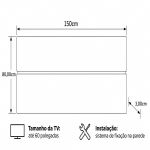 Rack para TV com Painel e Prateleira 150cm MDF Dallas ON Móveis Grafite BP