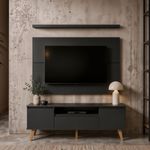 Rack para TV com Painel e Prateleira 150cm MDF Dallas ON Móveis Grafite BP
