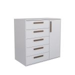 Cômoda 5 Gavetas 1 Porta Multiuso MDF Altezza Trend Belmax Branco