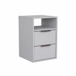 Mesa de Cabeceira 2 Gavetas MDF Altezza Clean Belmax Branco