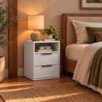 Mesa de Cabeceira 2 Gavetas MDF Altezza Clean Belmax Branco