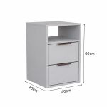 Mesa de Cabeceira 2 Gavetas MDF Altezza Clean Belmax Branco