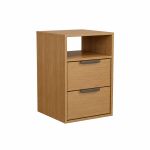 Mesa de Cabeceira 2 Gavetas MDF Altezza Clean Belmax Freijo