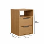 Mesa de Cabeceira 2 Gavetas MDF Altezza Clean Belmax Freijo