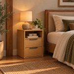 Mesa de Cabeceira 2 Gavetas MDF Altezza Clean Belmax Freijo