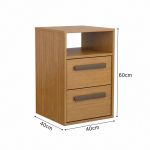 Mesa de Cabeceira 2 Gavetas MDF Altezza Trend Belmax Freijo
