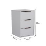 Mesa de Cabeceira 3 Gavetas MDF Altezza Clean Belmax Branco
