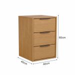 Mesa de Cabeceira 3 Gavetas MDF Altezza Clean Belmax Freijo
