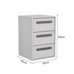 Mesa de Cabeceira 3 Gavetas MDF Altezza Trend Belmax Branco