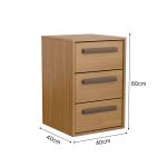 Mesa de Cabeceira 3 Gavetas MDF Altezza Trend Belmax Freijo