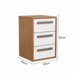 Mesa de Cabeceira 3 Gavetas MDF Altezza Trend Belmax Freijo/Off White