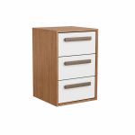 Mesa de Cabeceira 3 Gavetas MDF Altezza Trend Belmax Freijo/Off White