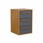 Mesa de Cabeceira 3 Gavetas MDF Altezza Trend Belmax Freijo/Titânio