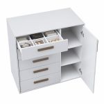 Cômoda 5 Gavetas 1 Porta Multiuso MDF Altezza Trend Belmax Branco