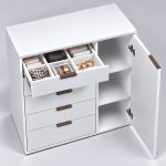 Cômoda 5 Gavetas 1 Porta Multiuso MDF Altezza Clean Belmax Branco