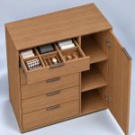 Cômoda 5 Gavetas 1 Porta Multiuso MDF Altezza Clean Belmax Freijo