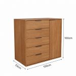 Cômoda 5 Gavetas 1 Porta Multiuso MDF Altezza Clean Belmax Freijo