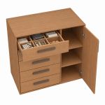 Cômoda 5 Gavetas 1 Porta Multiuso MDF Altezza Trend Belmax Freijo