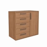 Cômoda 5 Gavetas 1 Porta Multiuso MDF Altezza Trend Belmax Freijo