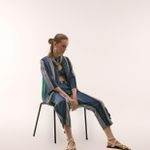 Calça Listras Indigo Pernas Ajuste
