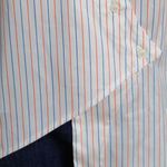Camisa Tric Assimetrica listra azul/orange