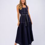 VESTIDO MIDI VISCO LINEN