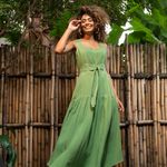 VESTIDO MIDI VISCO LINEN
