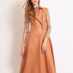VESTIDO MIDI COURO