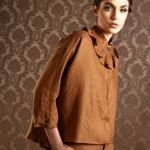 BLUSA BABADO LINHO 100%