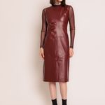 VESTIDO MIDI COURO